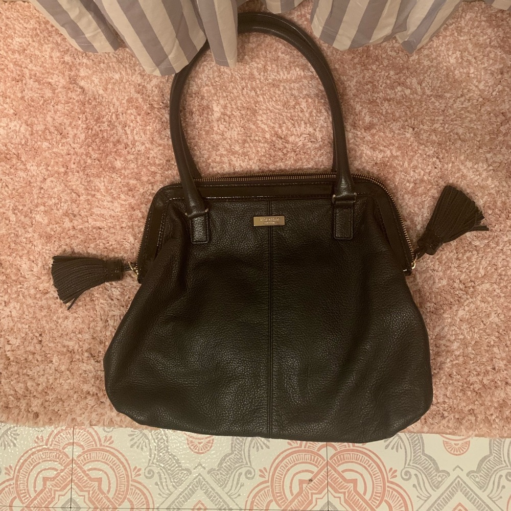 Black Kate Spade bag. Gold hardware